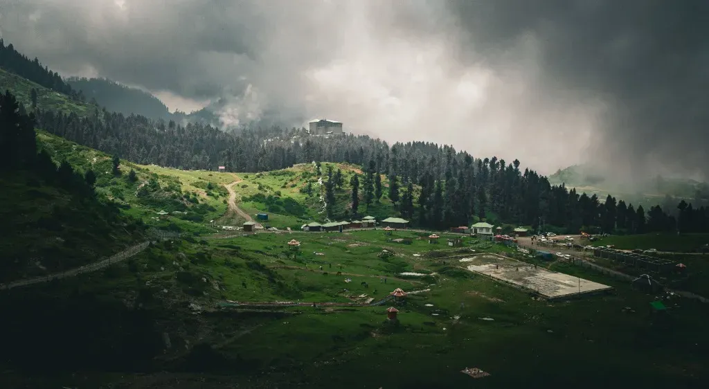 Snowy slopes of the Dhauladhar range seen from Dalhousie