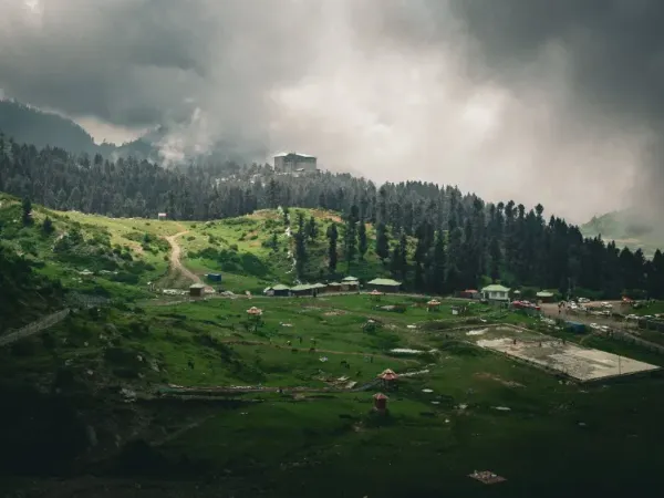 Snowy slopes of the Dhauladhar range seen from Dalhousie