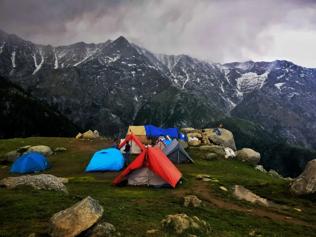 Snowy slopes of the Dhauladhar range seen from Dalhousie
