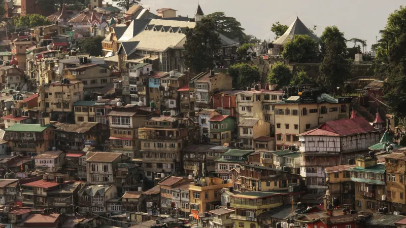 Snowy peaks and traditional streets in Shimla